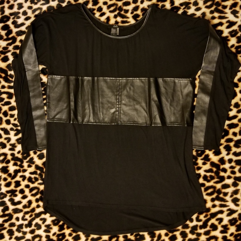 Rain faux leather black tunic L - Picture 1 of 6